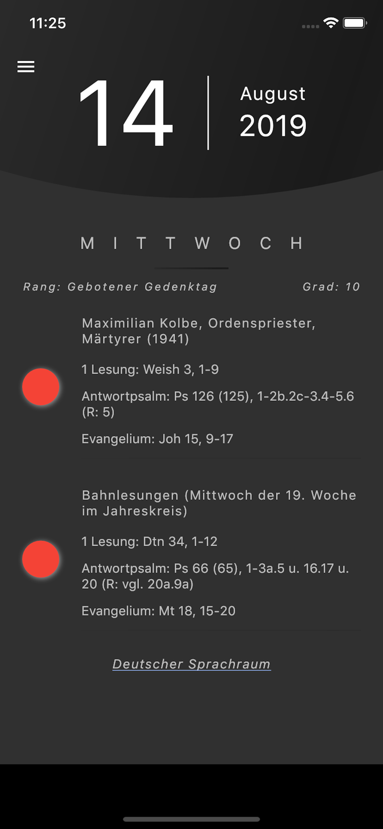Liturgischer Kalender Immerwäh screenshot 2