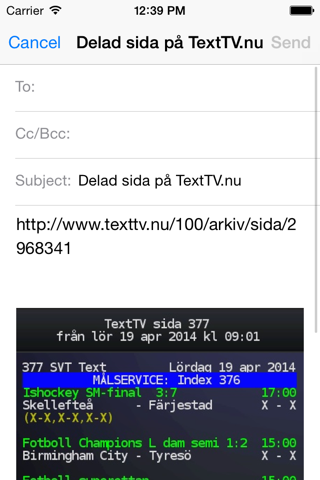 TextTV.nu - SVT Text TV - náhled