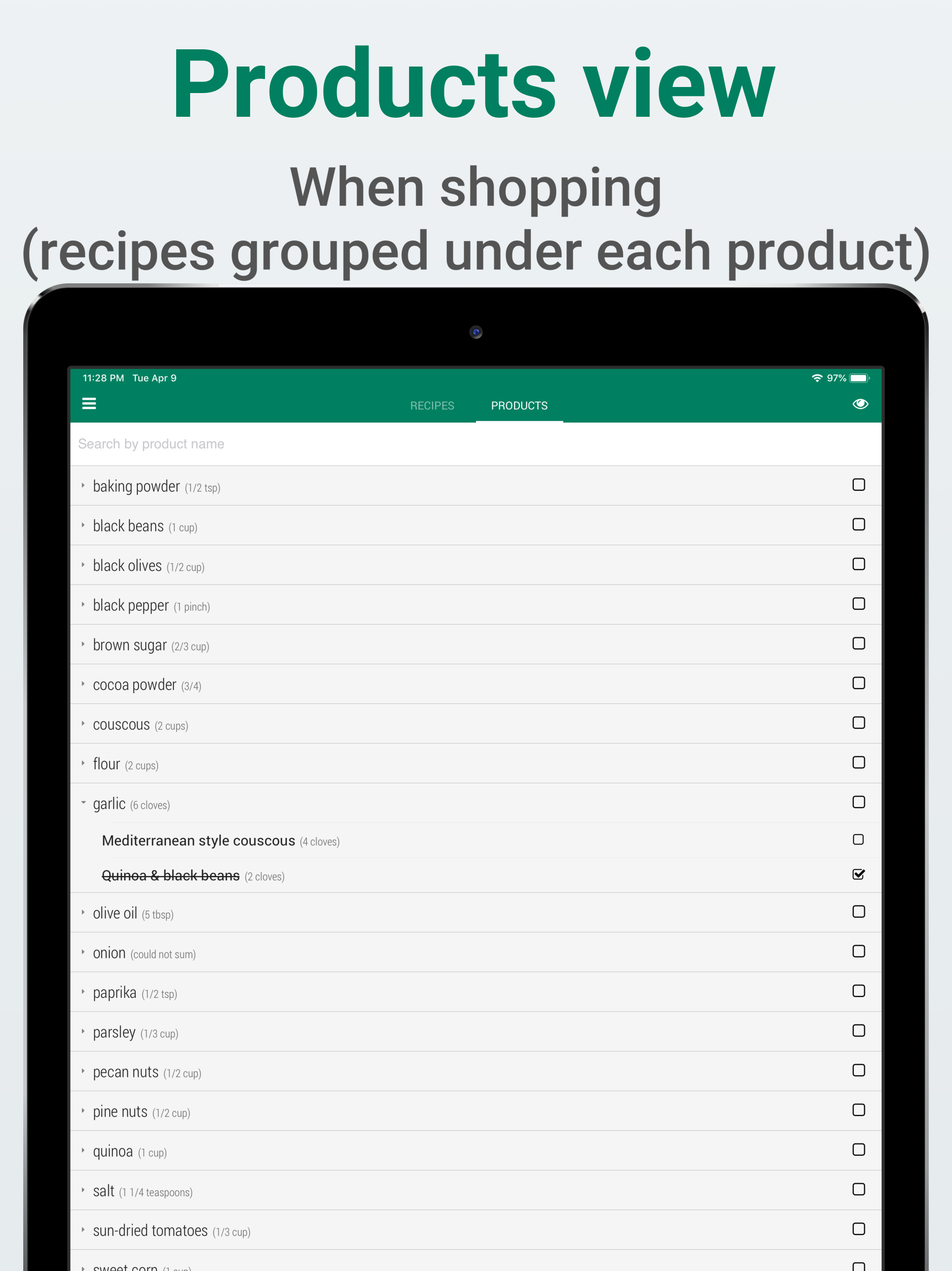 PivotList: Smart Grocery List