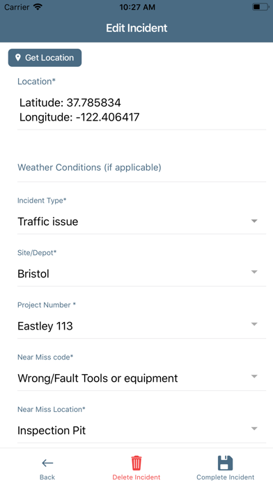 MY Incidents Screenshot