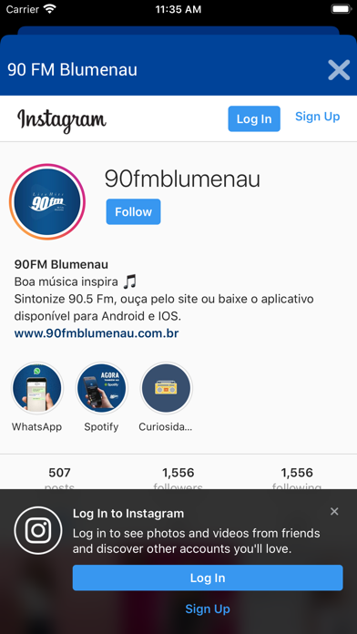 Rádio 90 FM Blumenau Screenshot