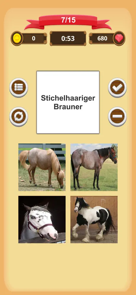 Fellfarben der Pferde - Quiz