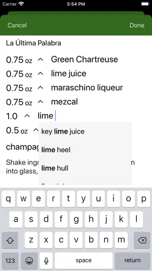 DoubleStrain cocktail designer screenshot 4