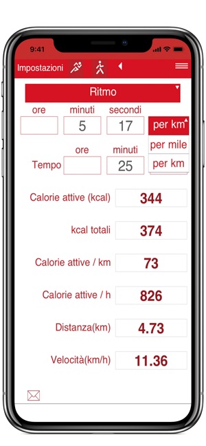 Consumo calorico della corsa su App Store