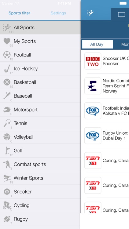 Live Sport TV Listing Guide