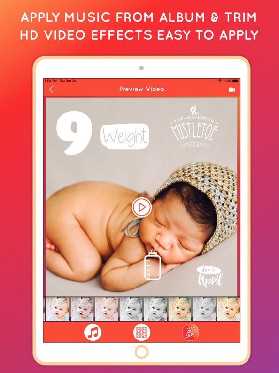 Baby Story Photo Video Maker iPad screenshot
