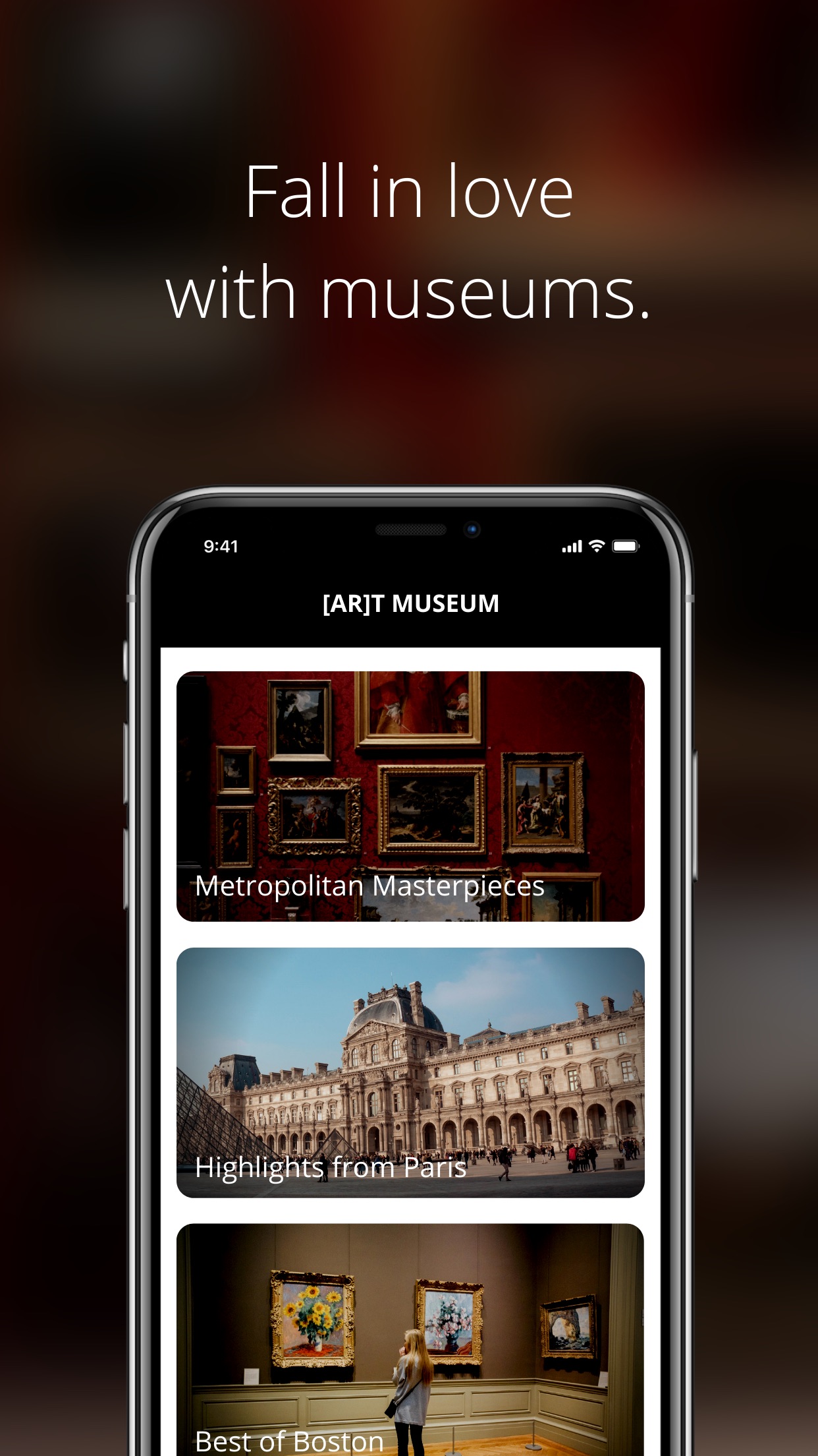 Screenshot do app [AR]T Museum