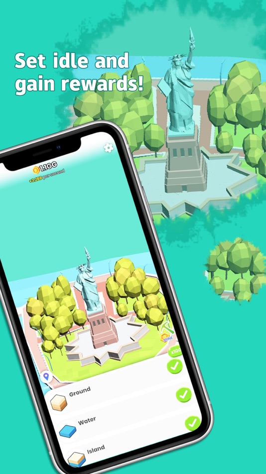 #1. Idle Landmarks (iOS) Podle: Zplay (Beijing) Info. Tech. Co.,Ltd.