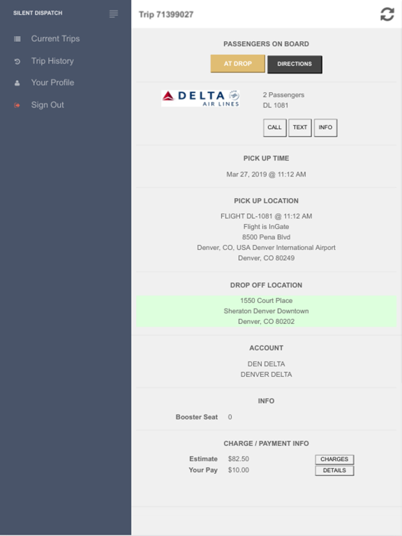SilentDispatch Driver iPad screenshot 2 - Travel app