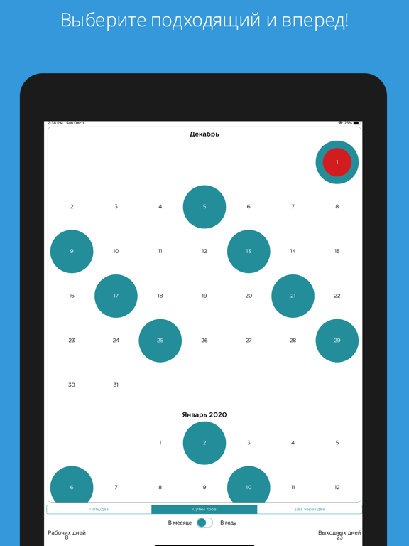 Простой Рабочий Календарь iPad screenshot 3