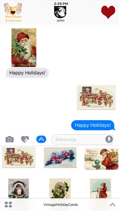 Vintage Holiday Cards Screenshot