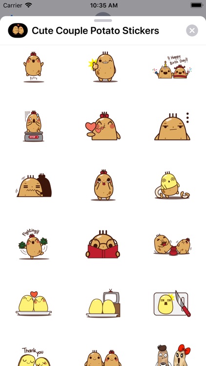 Cute Couple Potato Stickers