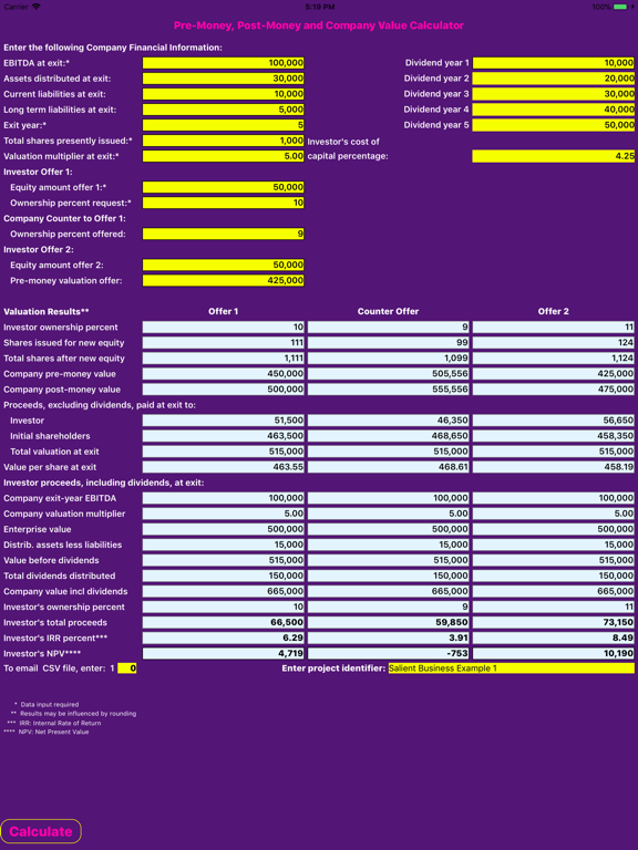 Screenshot #4 pour Company Valuation Calculator