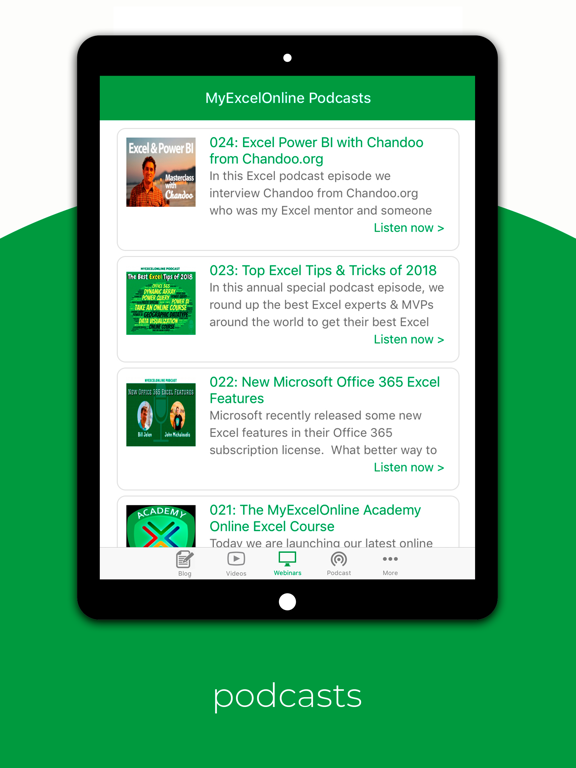 MyExcelOnline - Excel Tutorial iPad screenshot 2 - Education app