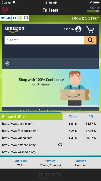 nPerf internet speed test