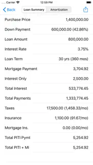 recalc mortgage calculator iphone screenshot 2