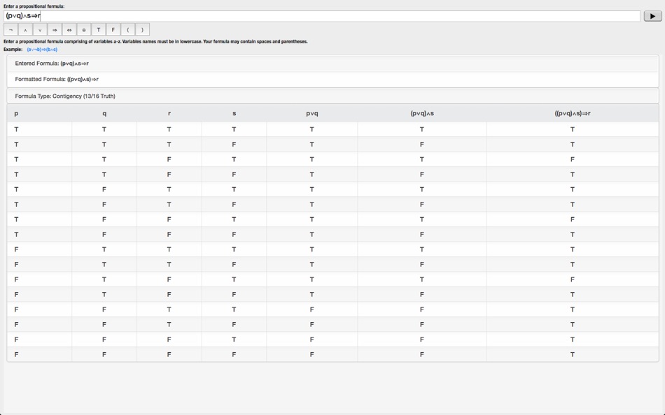 #1. Truth Table Builder (macOS) 由: Ketan Appa