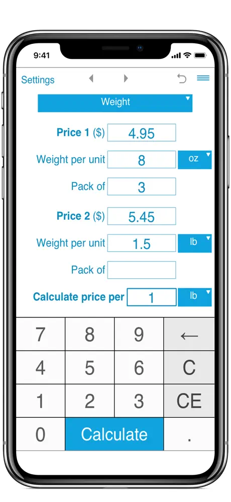 Unit Price Comparison