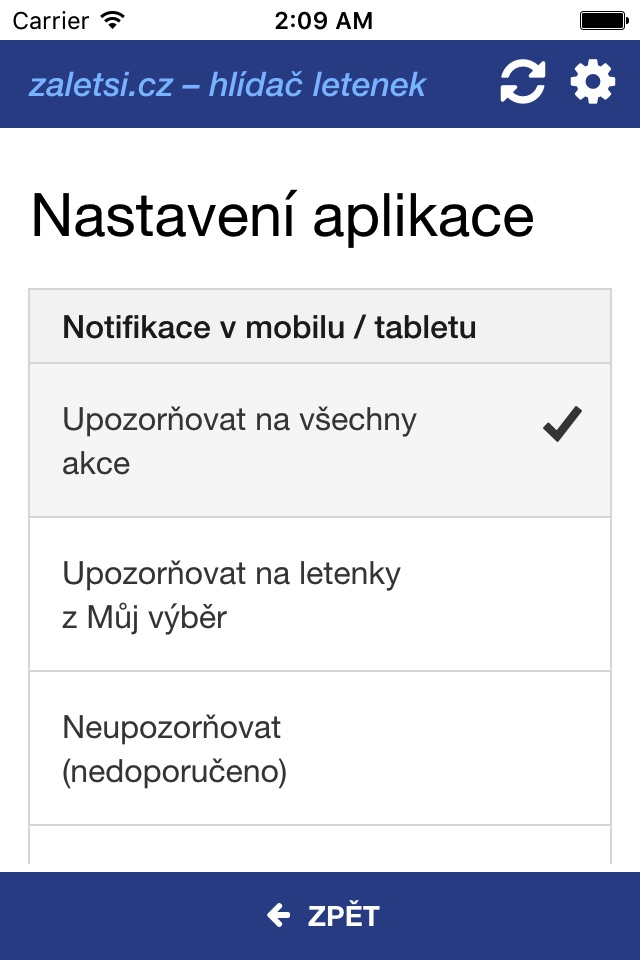 zaletsi.cz – hlídač letenek screenshot 4