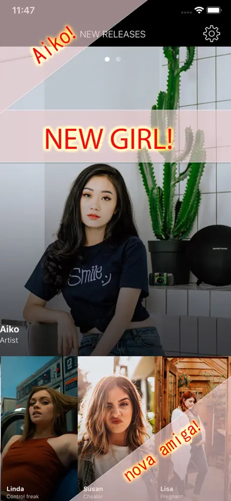 Garota virtual mensagens de te