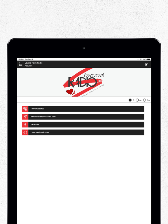 Lovers Rock Radio iPad screenshot 4 - Music app