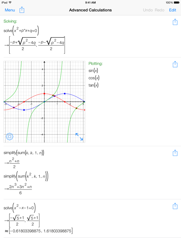 Screenshot #1 for PocketCAS lite for Mathematics