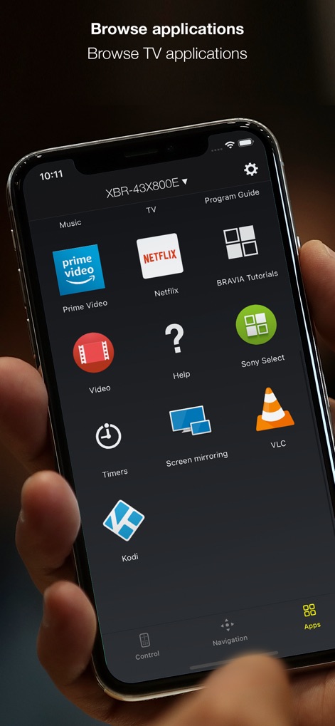 Universal Smart Remote for TV - Esta galería de aplicaciones presenta una variedad de servicios como "Netflix" y "Prime Video", junto con funcionalidades como "Screen mirroring", permitiendo a los usuarios explorar y acceder a todo su contenido digital.