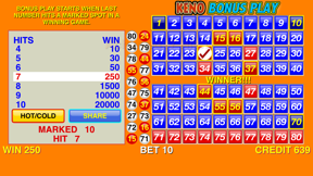 Keno Bonus Play screenshot