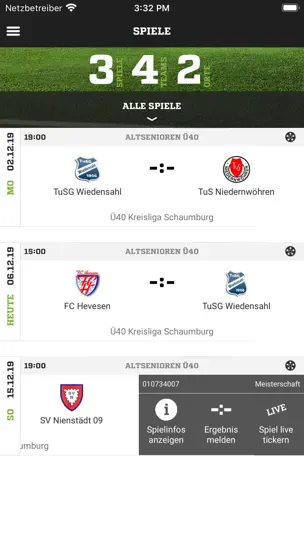 Screenshot von DFBnet auf dem iPhone 2