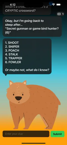 Game screenshot Cryptic Wombat: Crossword Help apk