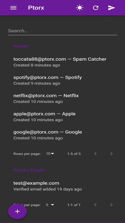 Ptorx - Email Aliases