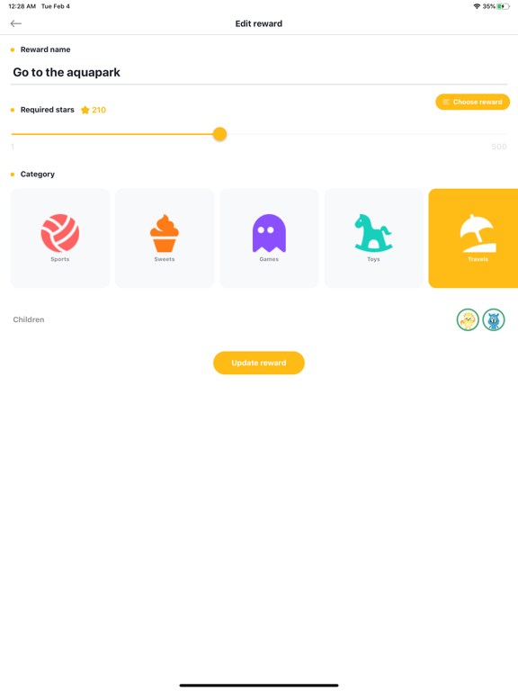 Child Reward iPad screenshot 6 - Education app