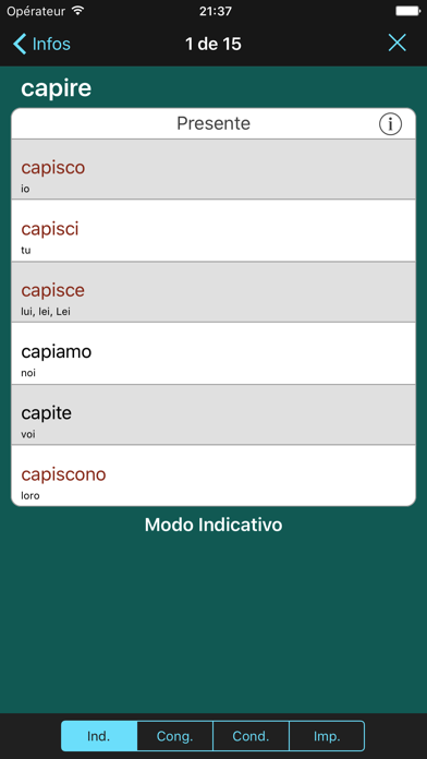 Screenshot #3 pour Italien: Verbes Little
