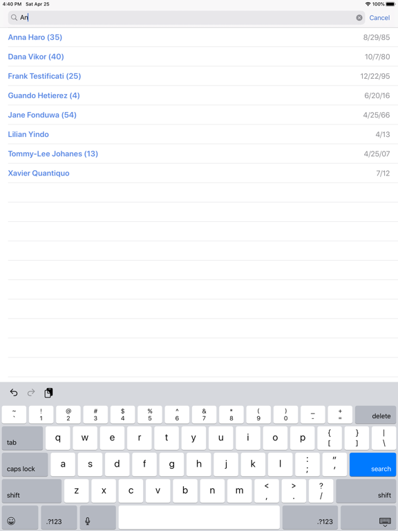 Today's Birthdays iPad screenshot 5 - Productivity app
