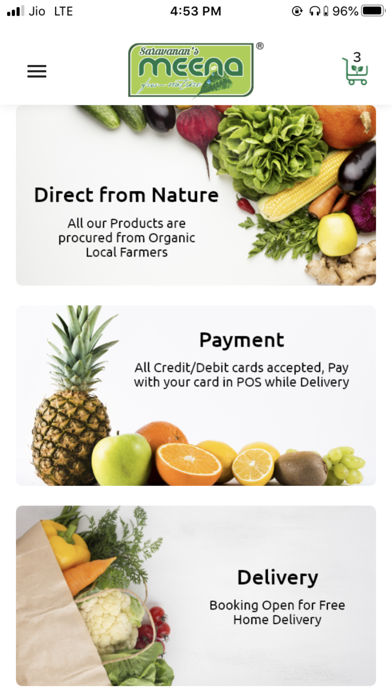 Meena Foods Online Grocery Screenshot