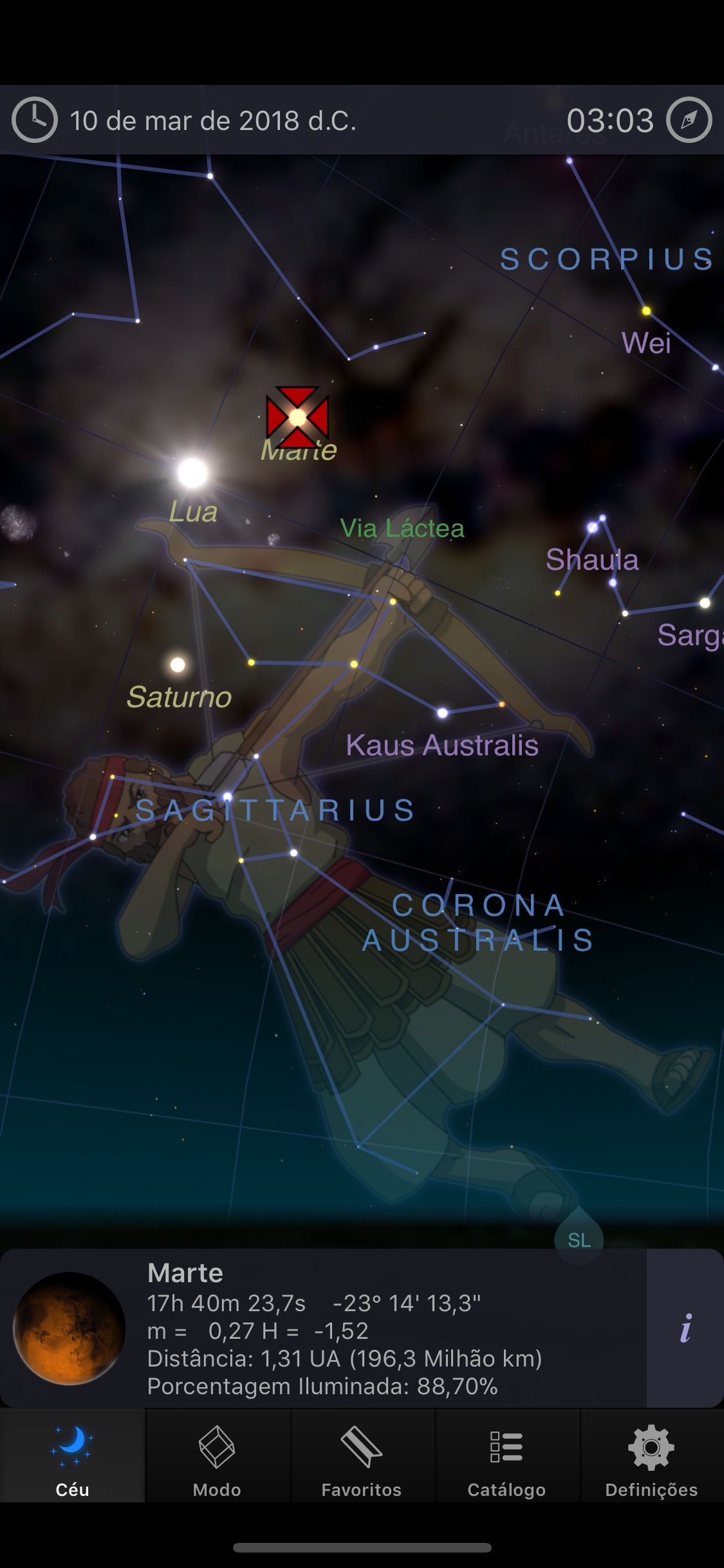 Screenshot do app Astro 3D+