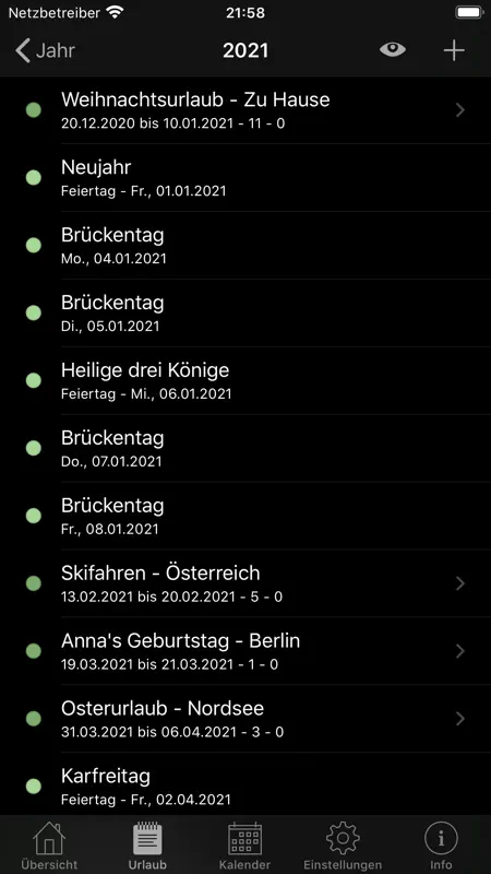 Jahresurlaub Planer screenshot 7 of 10