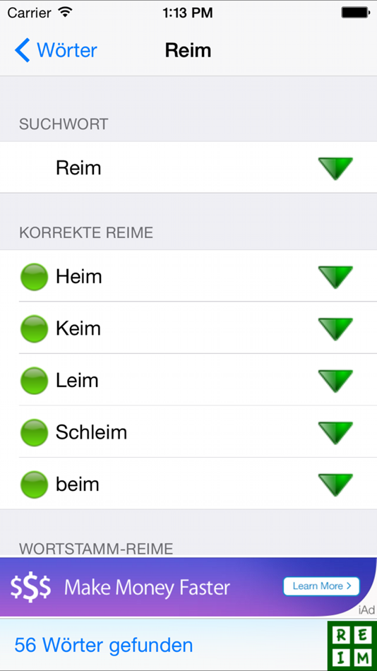 #2. Reim finden (iOS) By: Oliver Kuehne