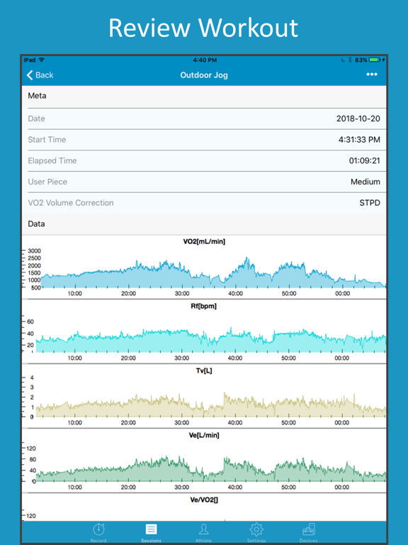 VO2 Master Manager iPad screenshot 4 - Health & Fitness app