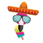 Animated Cute Flamingo Emoji