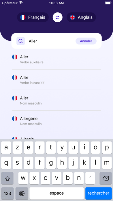 Screenshot #2 pour Dictionnaire Anglais~Français