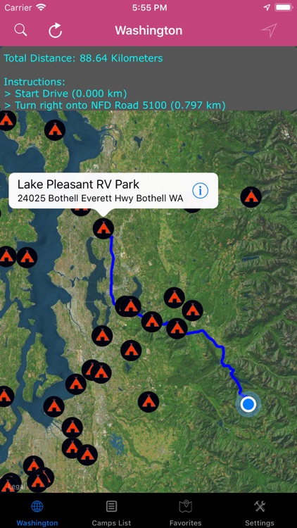 Washington – Campgrounds, RV's