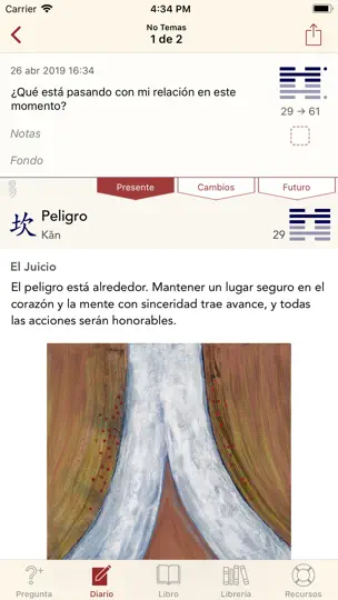 Captura de pantalla de Yi Jing en iPhone 2