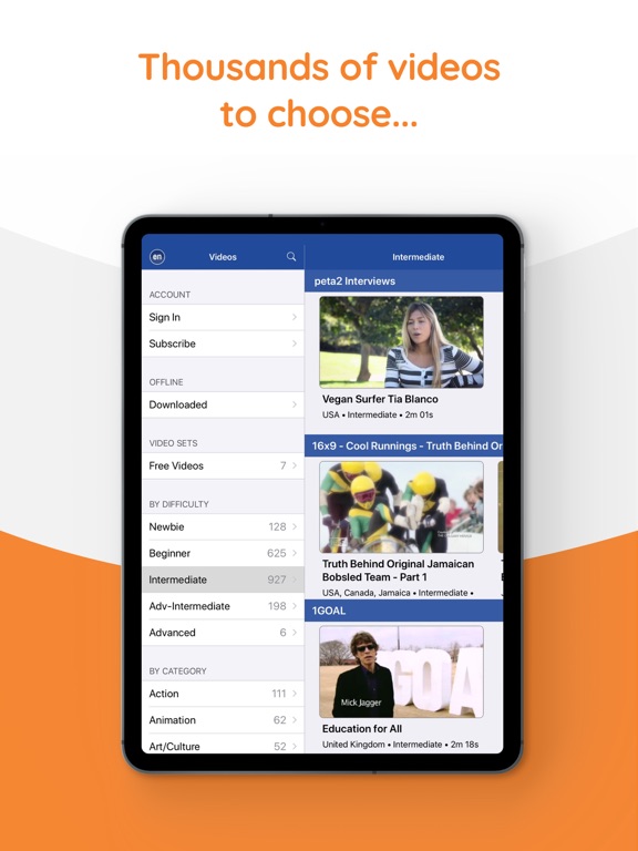 Yabla English iPad screenshot 5 - Education app