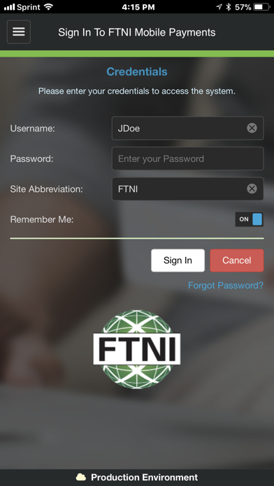 ETran Mobile Payments Screenshot