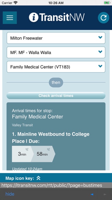 Walla Walla Valley Transit Screenshot