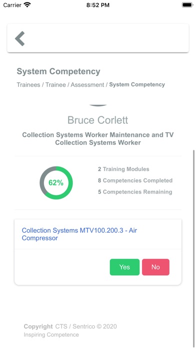 CTS Assessment Screenshot