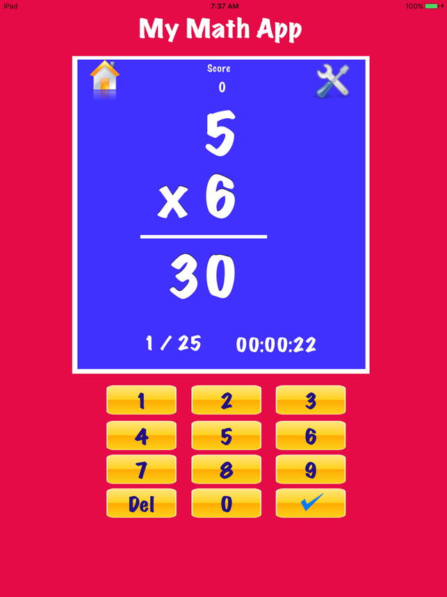 ‎My Math Flash Cards App Screenshot