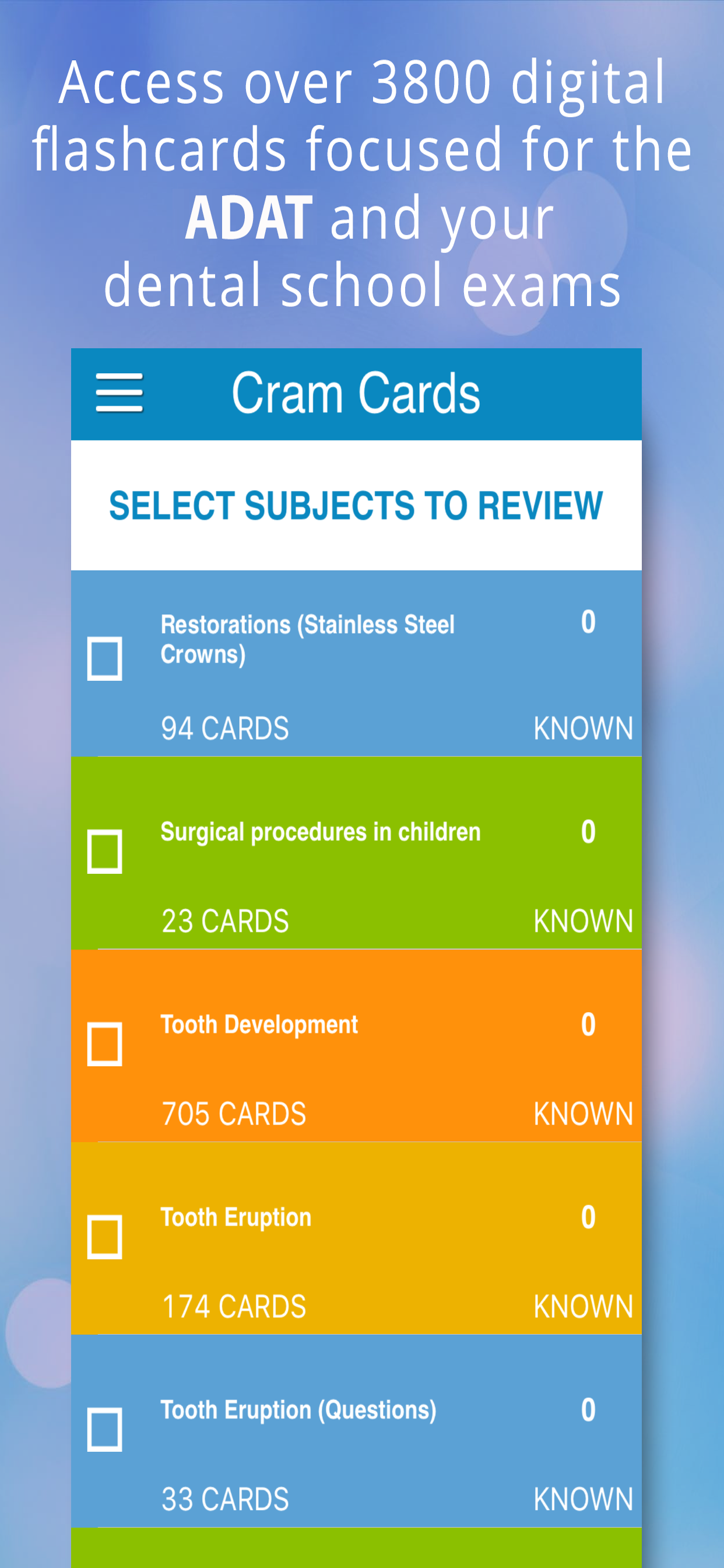 ADAT Pediatrics Cram Cards