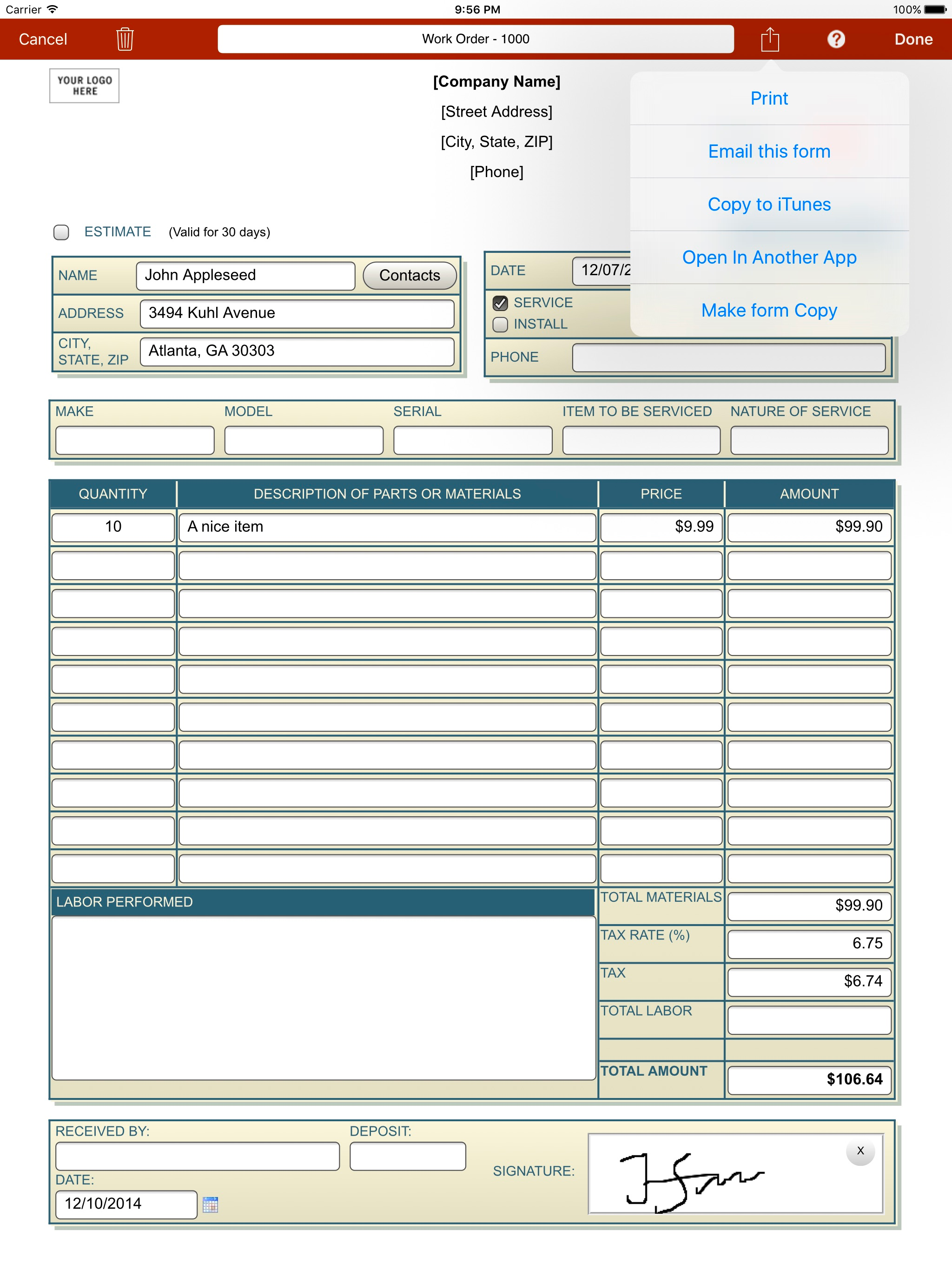 Forms-2-Go HD screenshot 4